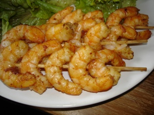 Brochettes de crevettes Tandoori